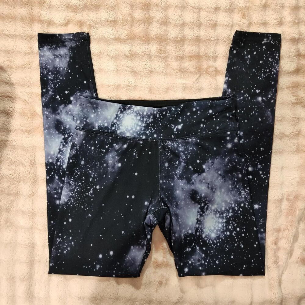 Energie galaxy print workout pants gymwear yoga biker size M